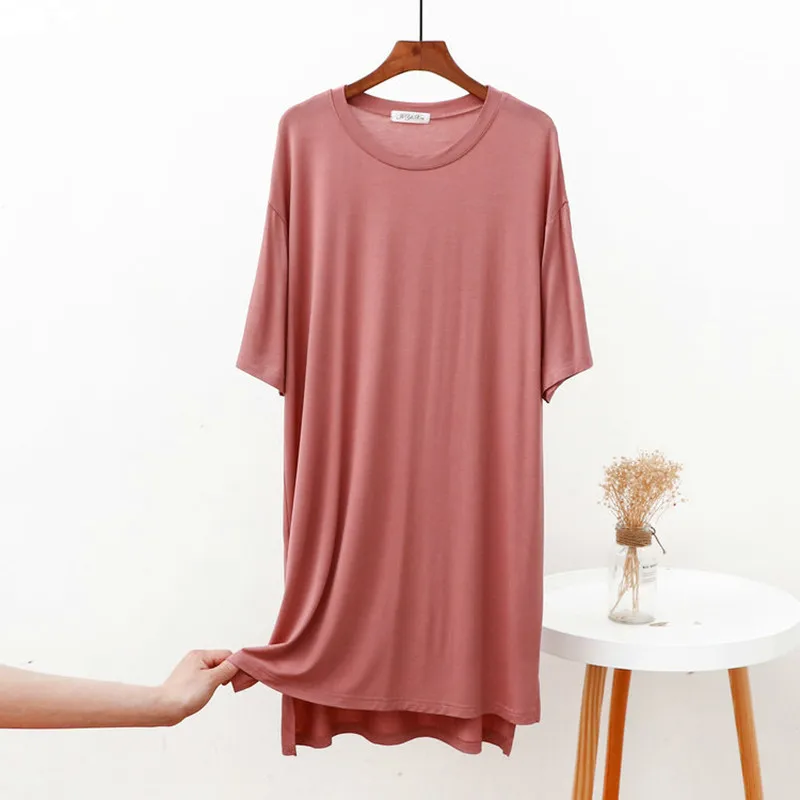 

Half Sleeve Spring Summer Night Dress Women Modal Sleepwear Loose Ladie's Nightshirt Sleeping Home Clothes Female Nightgowns