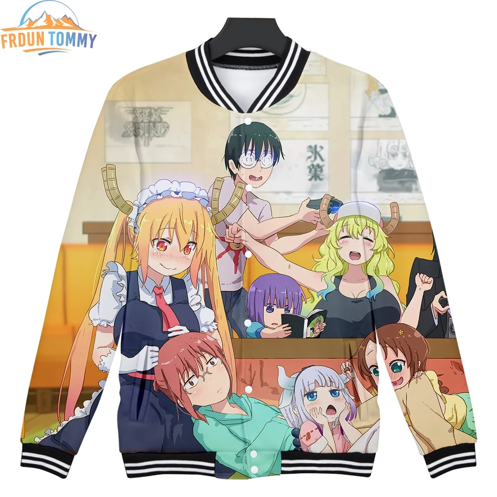 Новая модная повседневная бейсбольная куртка Kobayashi s dragon maid с 3D рисунком для
