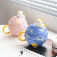 creative planet cute cat mugs coffee milk water tea drinkware drinking unique design home office for girlfriend gift cup