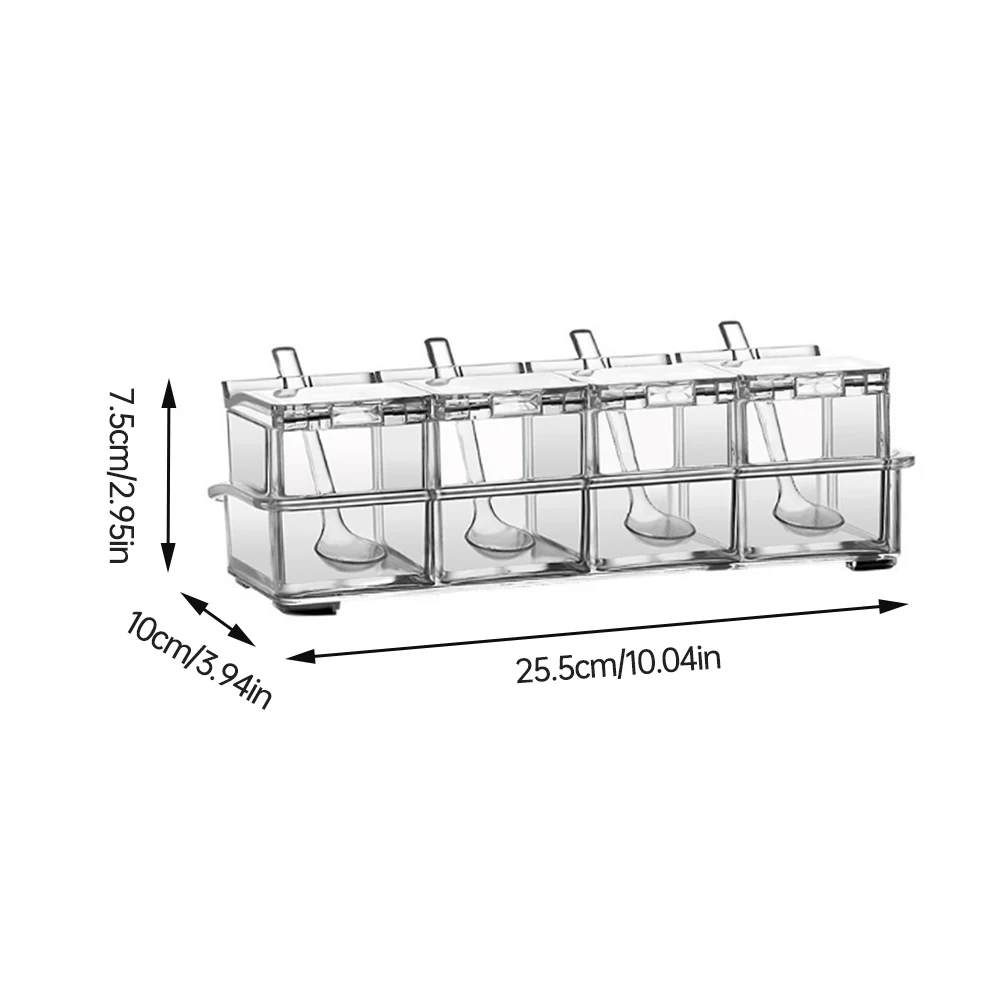 

Transparent Spice Jar Set Seasoning Box Salt And Pepper Seasoning Bottle Colorful Lid Kitchen Condiment Cruet Storage Container