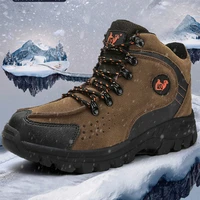 high quality classical outdoor sport hiking boots men worm fur trekking climbing ankle boots anti slip camping walking shoes