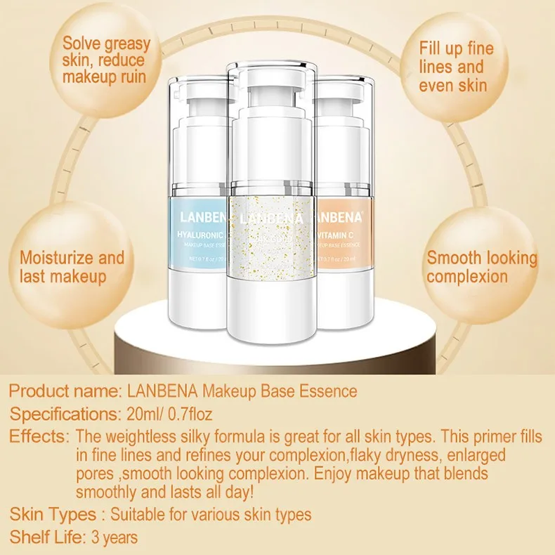 LANBENA праймер для лица основа макияжа эссенция Сыворотка гиалуроновая кислота VC 24K