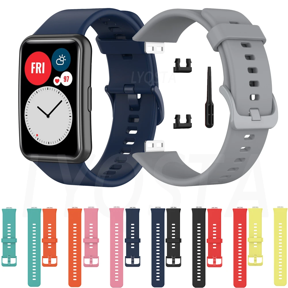 

Ремешок силиконовый для смарт-часов Huawei, мягкий спортивный водонепроницаемый браслет для huawei Fit, аксессуары для часов