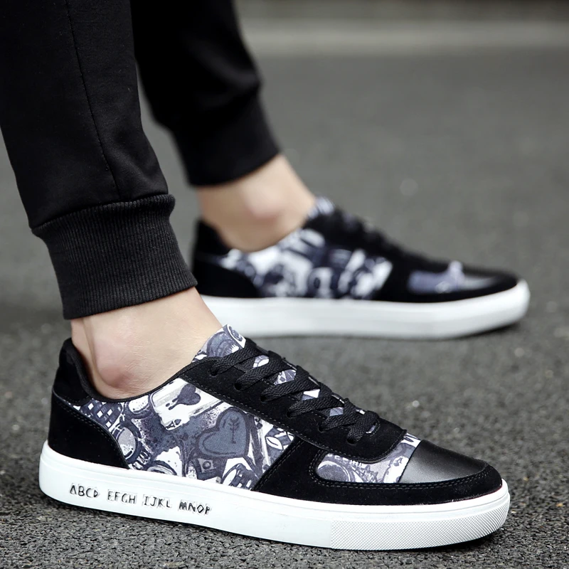 REFAFA Low-top Graffiti Sneakers Men's Earth Moving Shoes Summer Lightweight Breathable Canvas | Спорт и развлечения