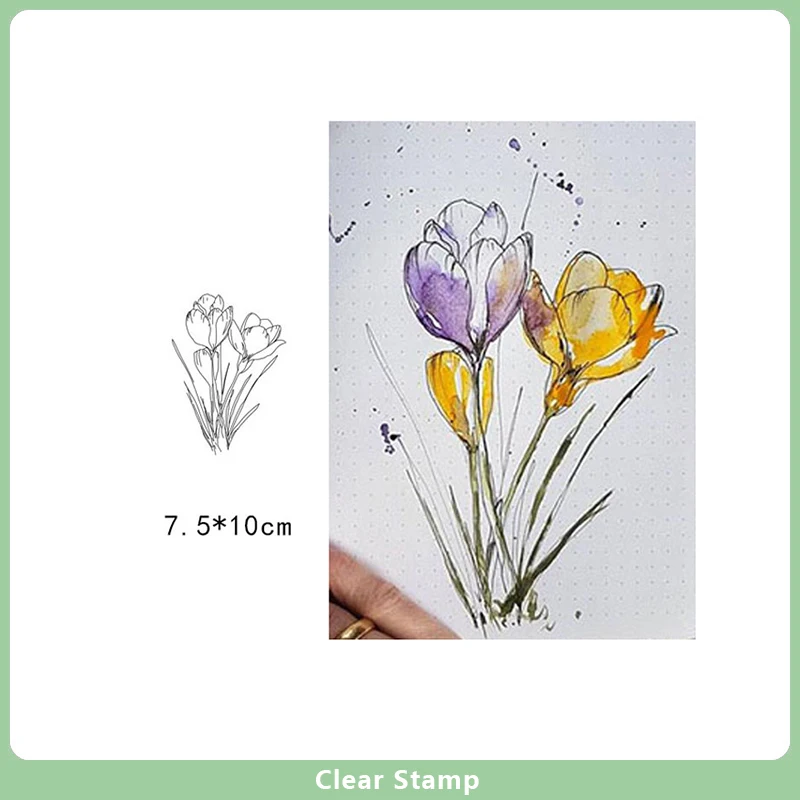 

Clear Stamps Silicone Seals for DIY Scrapbooking Flowers Rubber Stamps Handmade Making Photo Album Crafts Card Decor New Stamps
