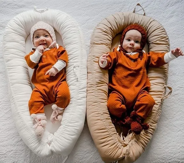 

90x50cm Baby Crib Portable Baby Nest Cotton Baby Lounger for Newborn Travel Bed Bebe Suckle Cocoon Bed Bassinet for Baby Bed