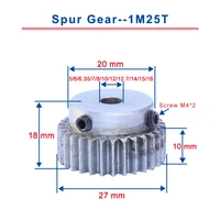 1 piece 1m25t spur gear bore 566 357810 1212 7141516mm motor gear low carbon steel material metal gear for motor