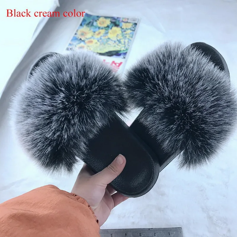 Женские меховые тапочки женская обувь Симпатичные плюшевые пушистые сандалии из