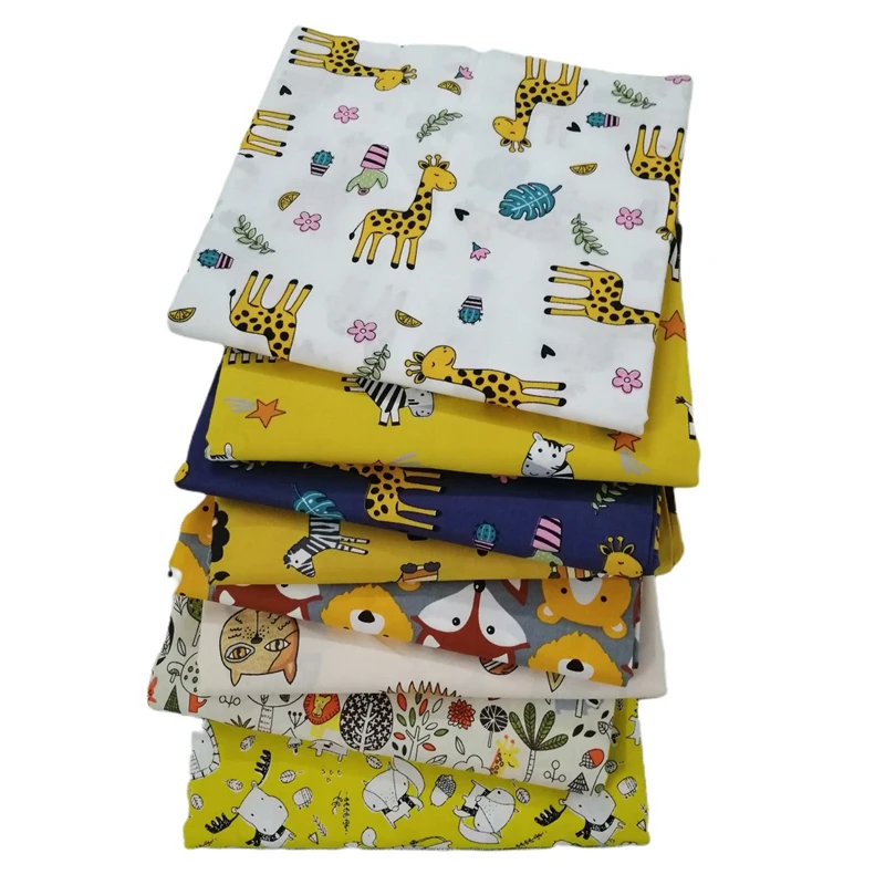 

8 шт., хлопковая ткань с рисунком животных, 20 х20 дюймов