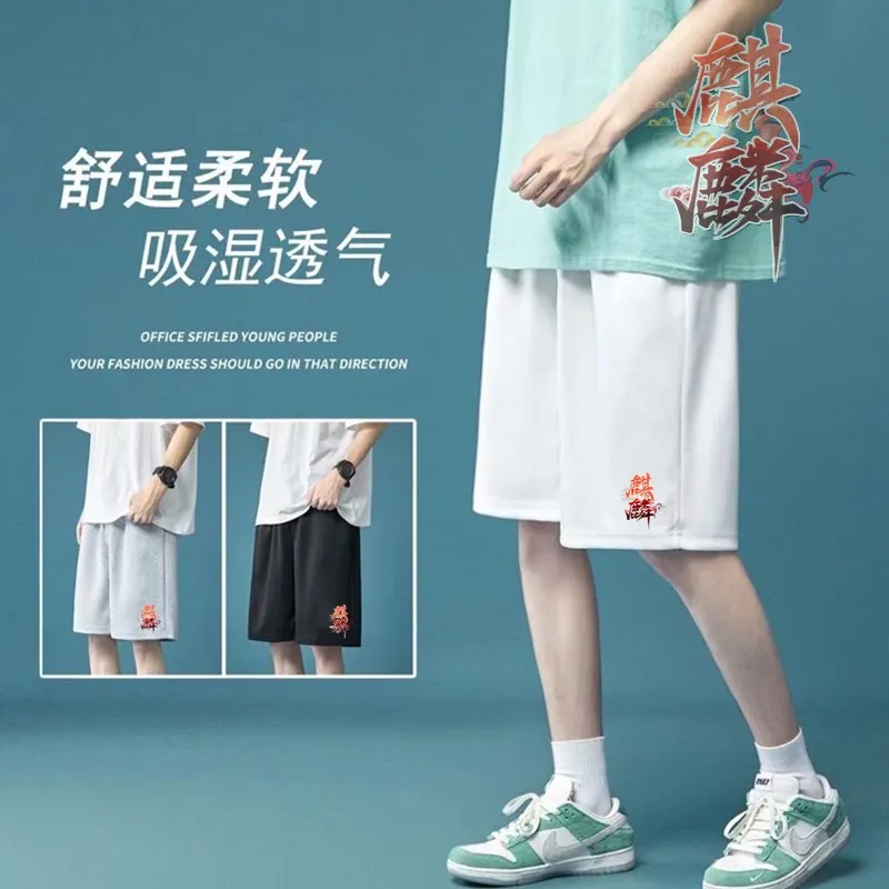 

New Style Men's Shorts Loose Print Men's Hot-selling Brand Men's Fashion Casual Cotton Five-point Shorts
