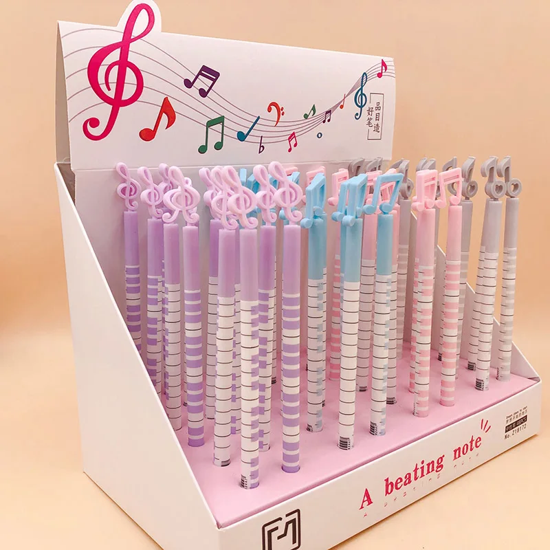 

48pcs Gel Pen Creative Musical Note Gel Pens Cute Pens Kawaii Neutral Pen For Kids Gift School Office Supplies Korean Stationery