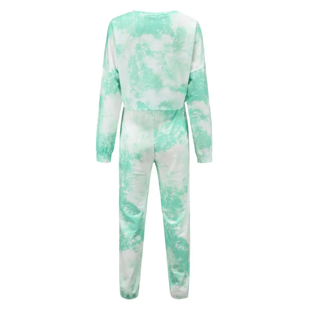 

Casual Women Pants Set Female 2 Piece Outfits T Shirt Pencil Pants Suit Tie Dye Two Piece Sets Tracksuit Sweatsuit long sleeve
