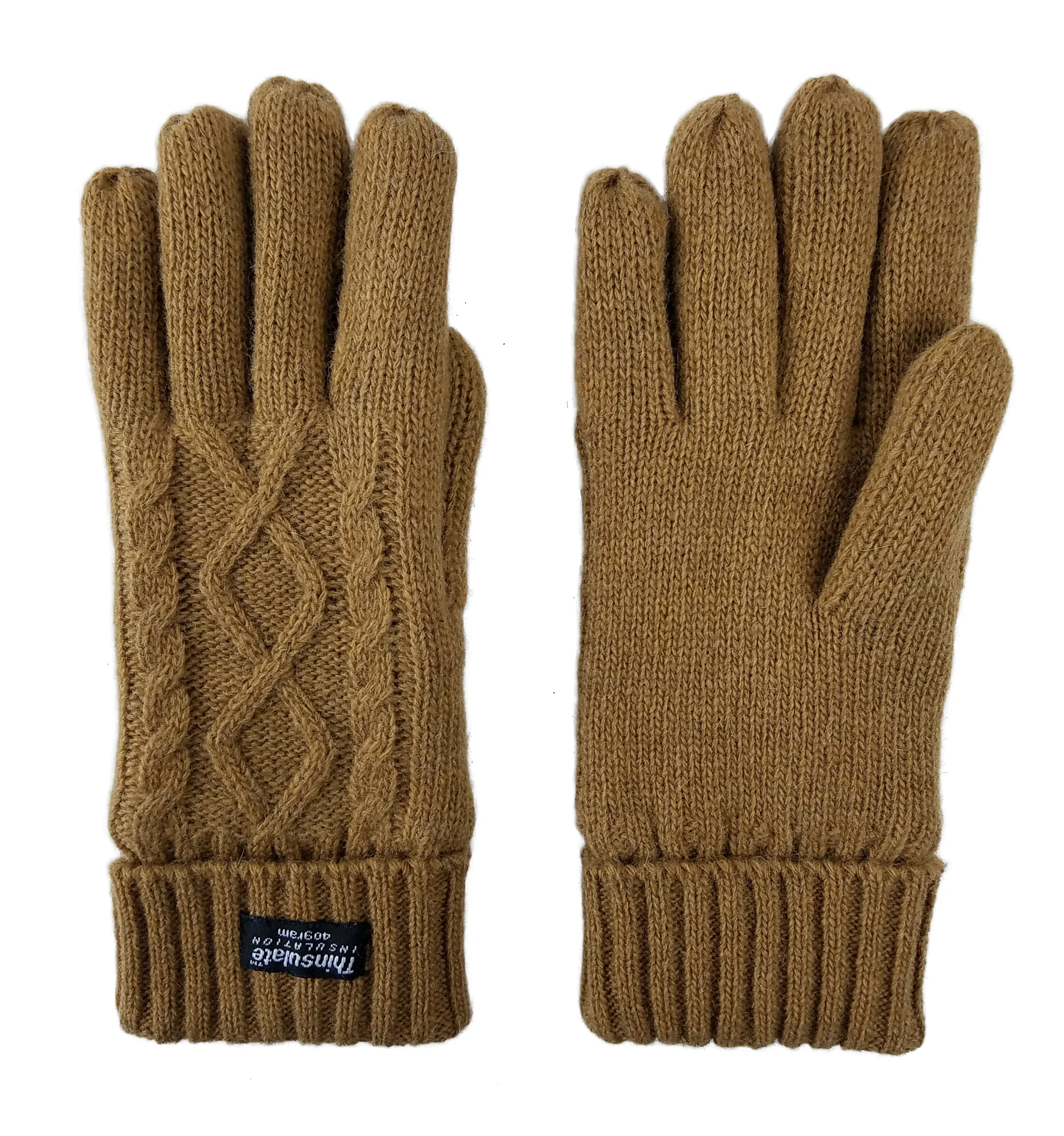 

Bruceriver Womens Wool Knitted Gloves with Thinsulate Lining and Diamond Design for Winter
