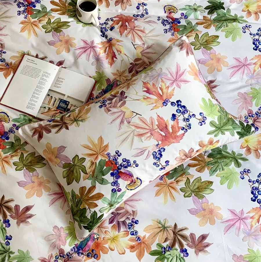 

Fashion pastoral bedding set,full queen king cotton vintage colorful plant double home textile bed sheet pillow case duvet cover