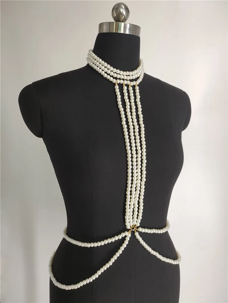 

Europe and America Charm Pearl Body Jewelry Belly Chains waist Woman Young Neck chain Chest Bohemia Trendy Geometry Wholesale