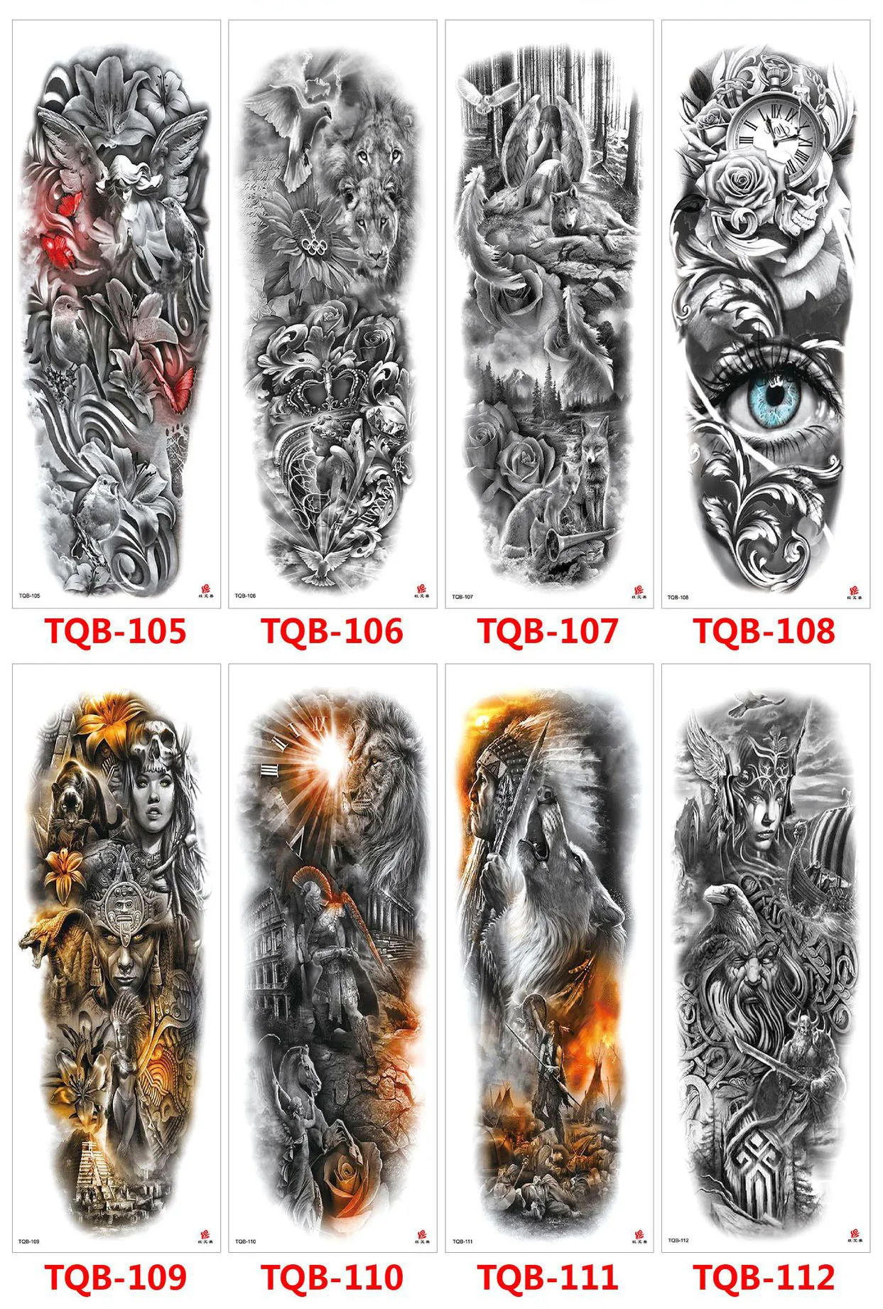 

Large Arm Sleeve Tattoo Lion Waterproof Temporary Tatoo Sticker Rose Totem Tatto