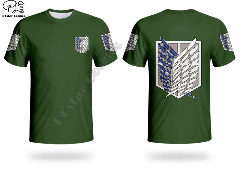 

Attack on Titan Cosplay Freedom Wings 3D Printed Harajuku streetwear Animal T shirts Funny man women Casual Short sleeve style-1