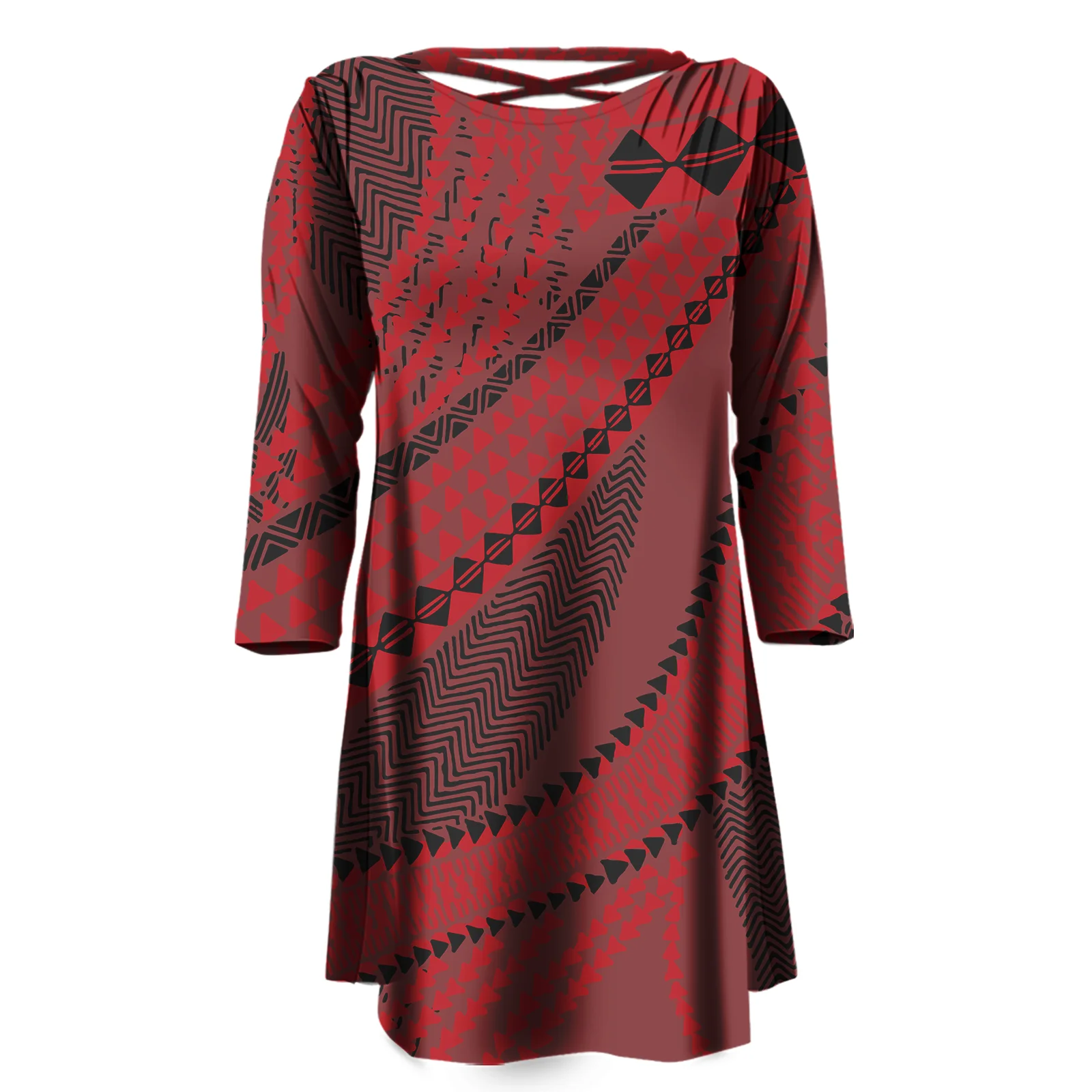 17 MOQ Самоанская одежда полинезийская Женская этническая тату в полоску Puletasi |