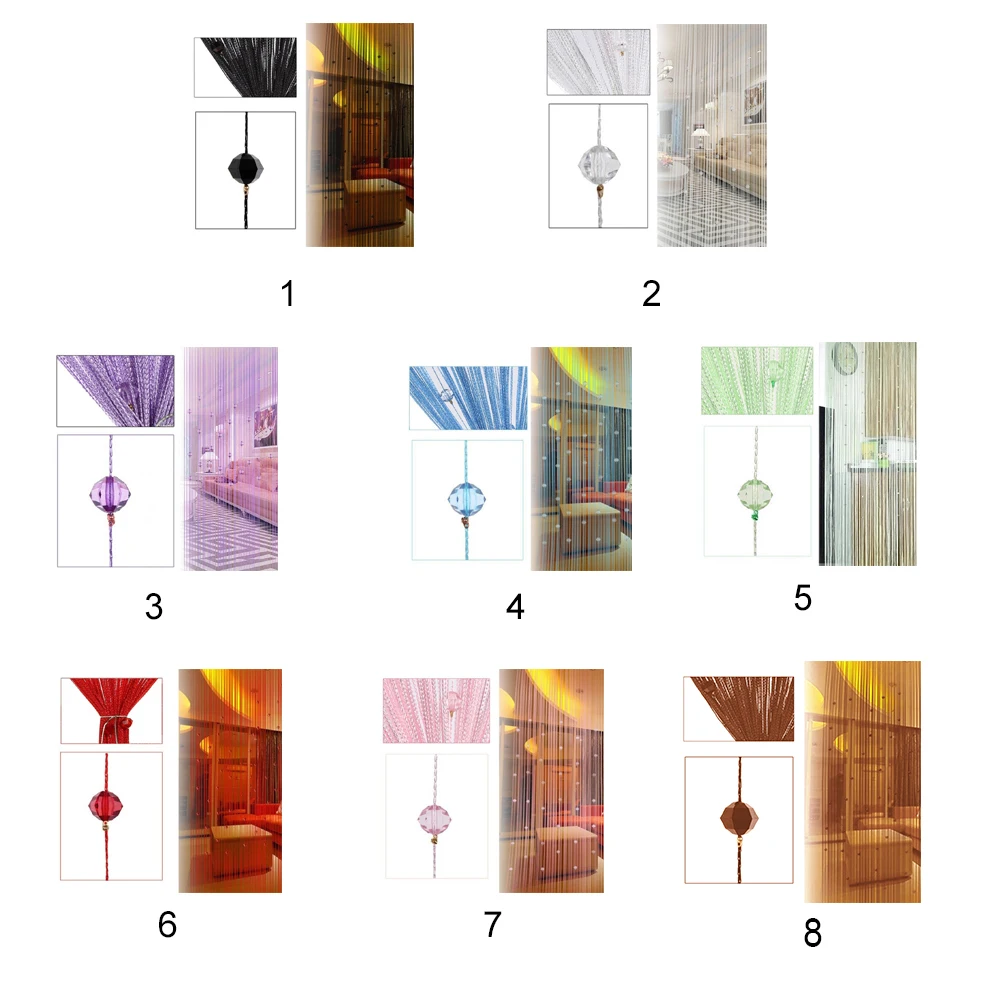 200*100 см Имитация Кристалл бисера бахрома Шторы строка дома Гостиная Украшения в