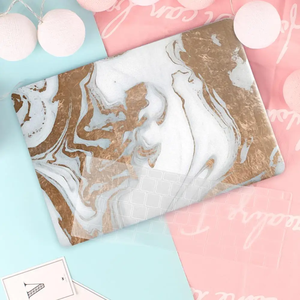 2019 модный жесткий чехол с мраморным принтом + Пылезащитная заглушка для Apple MacBook Pro