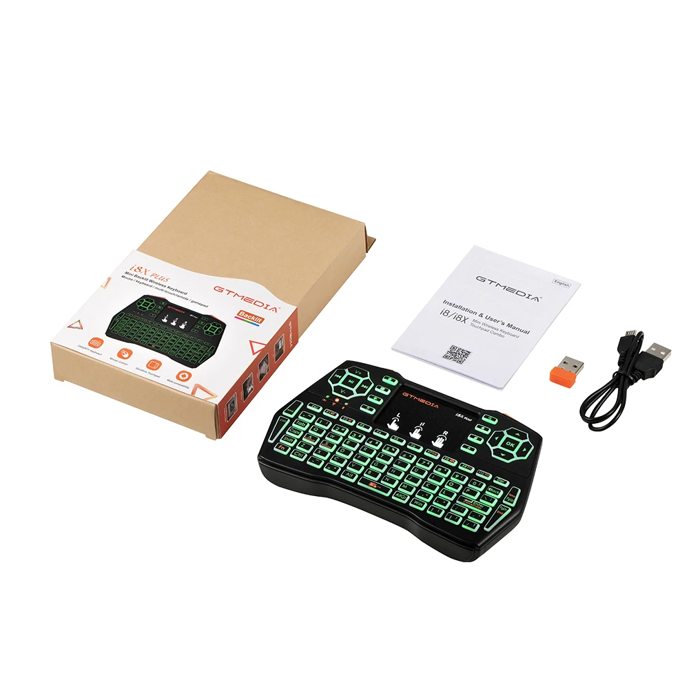

i8X Plus GTMEDIA 2.4GHZ Mini Wireless Keyboard Air Mouse with Touchpad Control Remote For Android TV Box G1-G5 PC Accessories