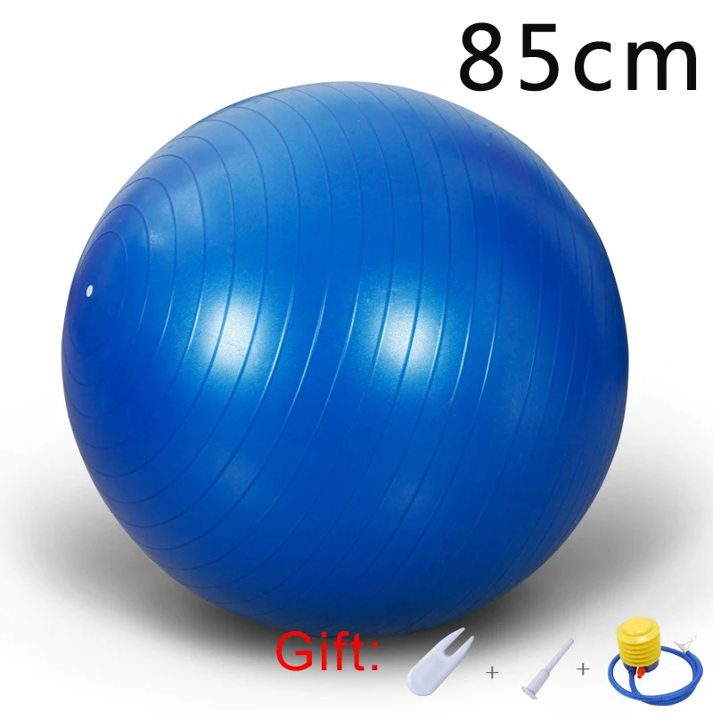 Blue 85cm Спортивные мячи для йоги Пилатес фитнес спортзал фитбол для баланса упражнения тренировки Массажный мяч нескользящий скраб мячи для йоги Бесплатный насос-взрыв - Цвет: Blue 85cm