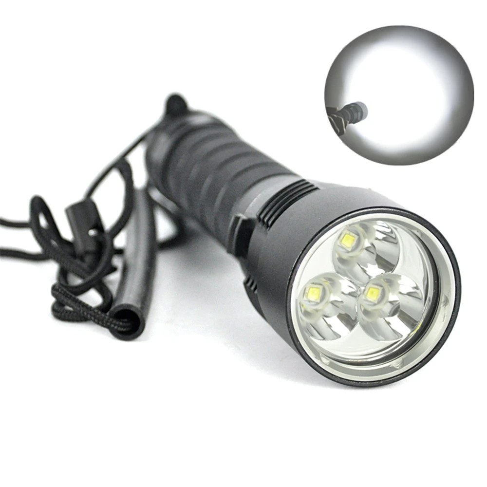 BORUiT M23 светодиодный фонарик для подводного плавания с высокой мощностью 3* XM-L2 100 лм фонарь для подводной съемки 18650/26650 м фонарь с плавным затемнением