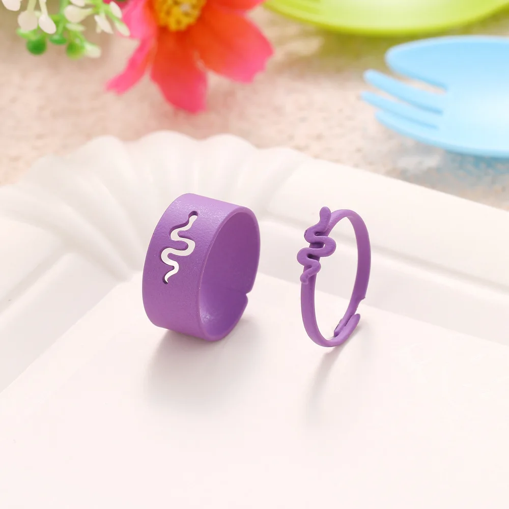 2 PCS Butterfly Snake Rings for Couple wedding of Lovers Set Men and Women Fashion Open Adjustable Ring Sets Jewelry Gifts | Украшения и