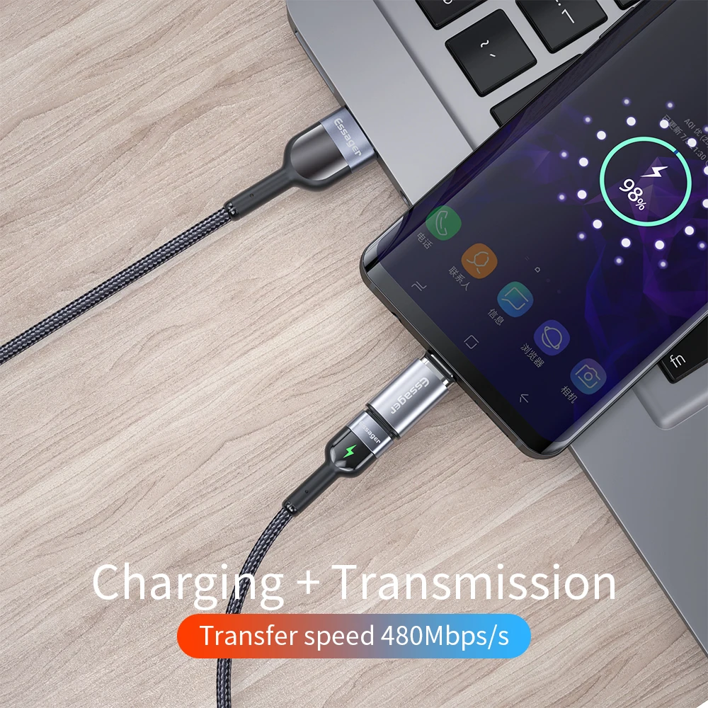 Магнитный адаптер Essager USB Type C для iPhone Samsung Мама на Micro папа магнитный USB-C переходник
