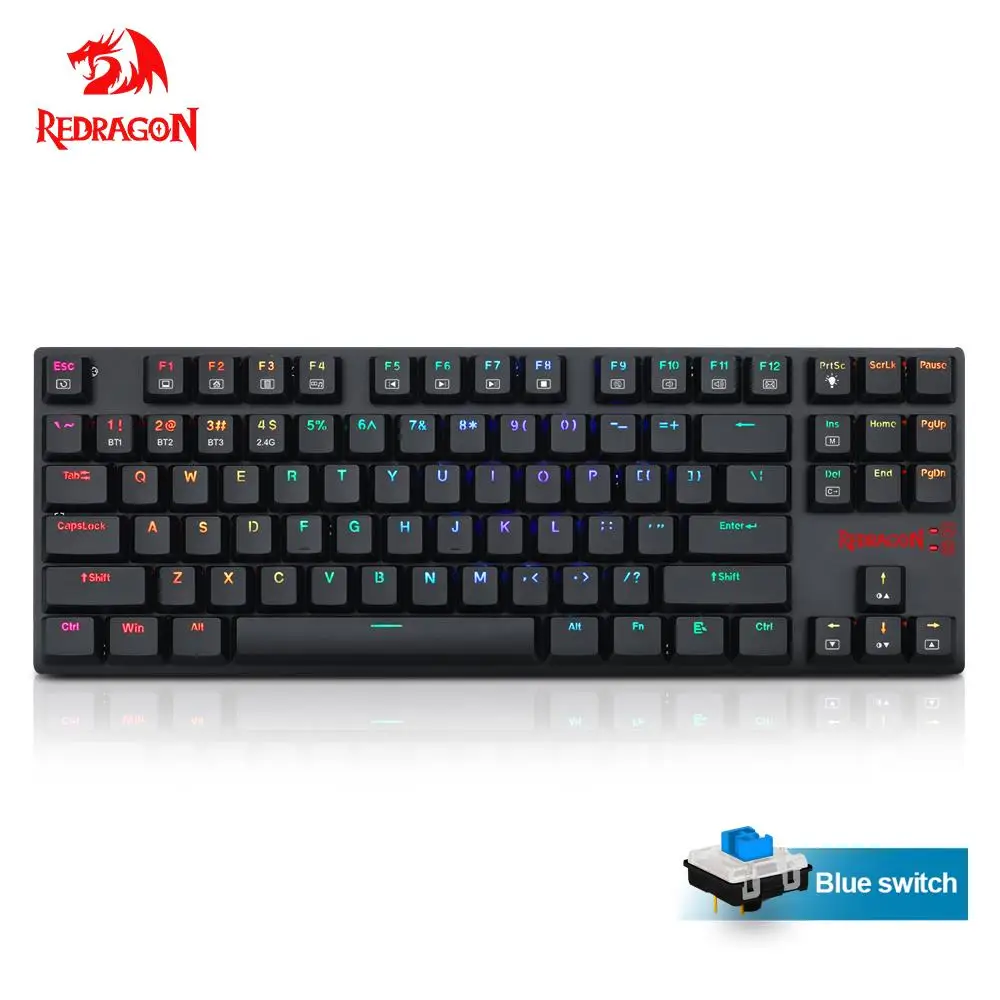 Redragon Aps por K607P KBS RGB поддержка Bluetooth 5 0 Беспроводная USB 2 4G Двухрежимная Механическая