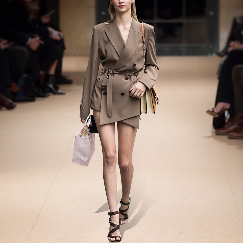 Блейзер женский с длинным рукавом подиумный дизайнерский винтажный двубортный