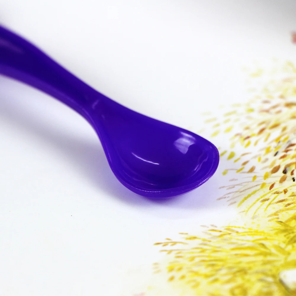 Violet Kids Flatware Feeding Ice Cream Spoon Children's Tableware Baby Safety Care Temperature Sensing Training Silicone | Мать и