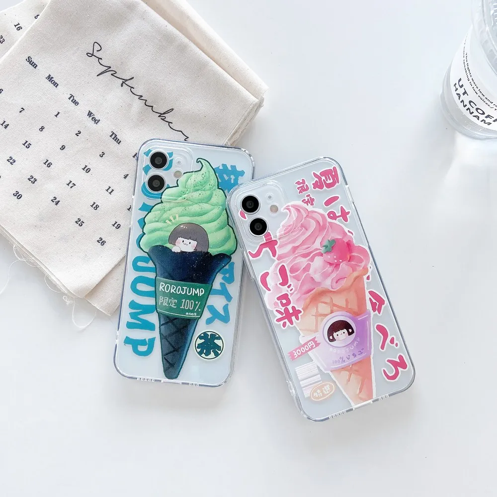 Новинка, прозрачный мягкий чехол в виде мороженого для iphone 11 12 pro XS Max X XR 7 8 Plus SE 2020 12 Pmax