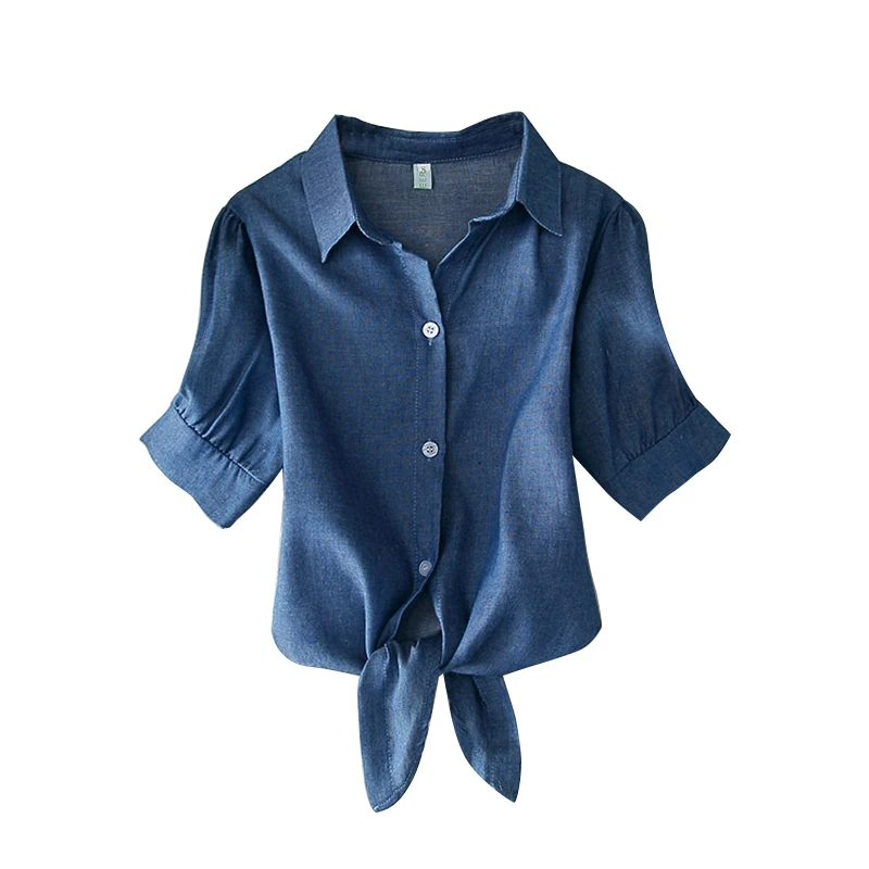 

New Style Short-sleeved Blouse Solid Color Top Lapel Slim Comfortable Fashion Blouses Casual Summer Korean Women's Shirt