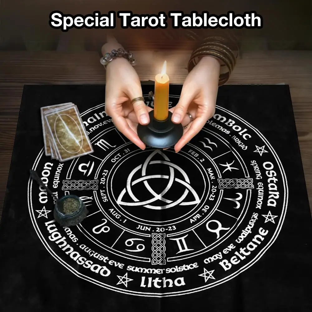 Triquetra языческие колесо года Таро карты скатерть игральные настольные игры