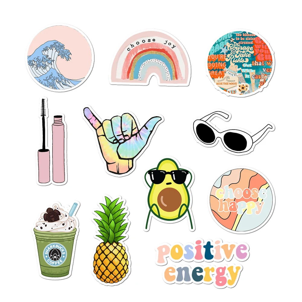 35 Uds. 100% pegatinas de vinilo de naturaleza bonita de la muchacha de VSCO para botellas de agua pegatinas est&eacute;ticas impermeables para las ni&ntilde;as para el coche del tel&eacute;fono port&aacute;til-4