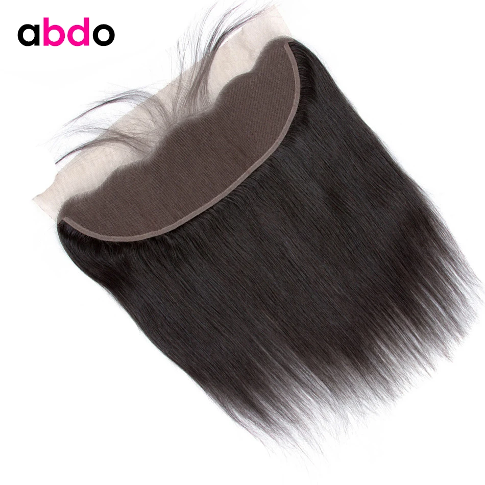Brazilian Hair 13x4 Lace Frontal Closure Straight Human Hair Frontal With Baby Hair Remy Free/Middle/Three Part Closure Abdo