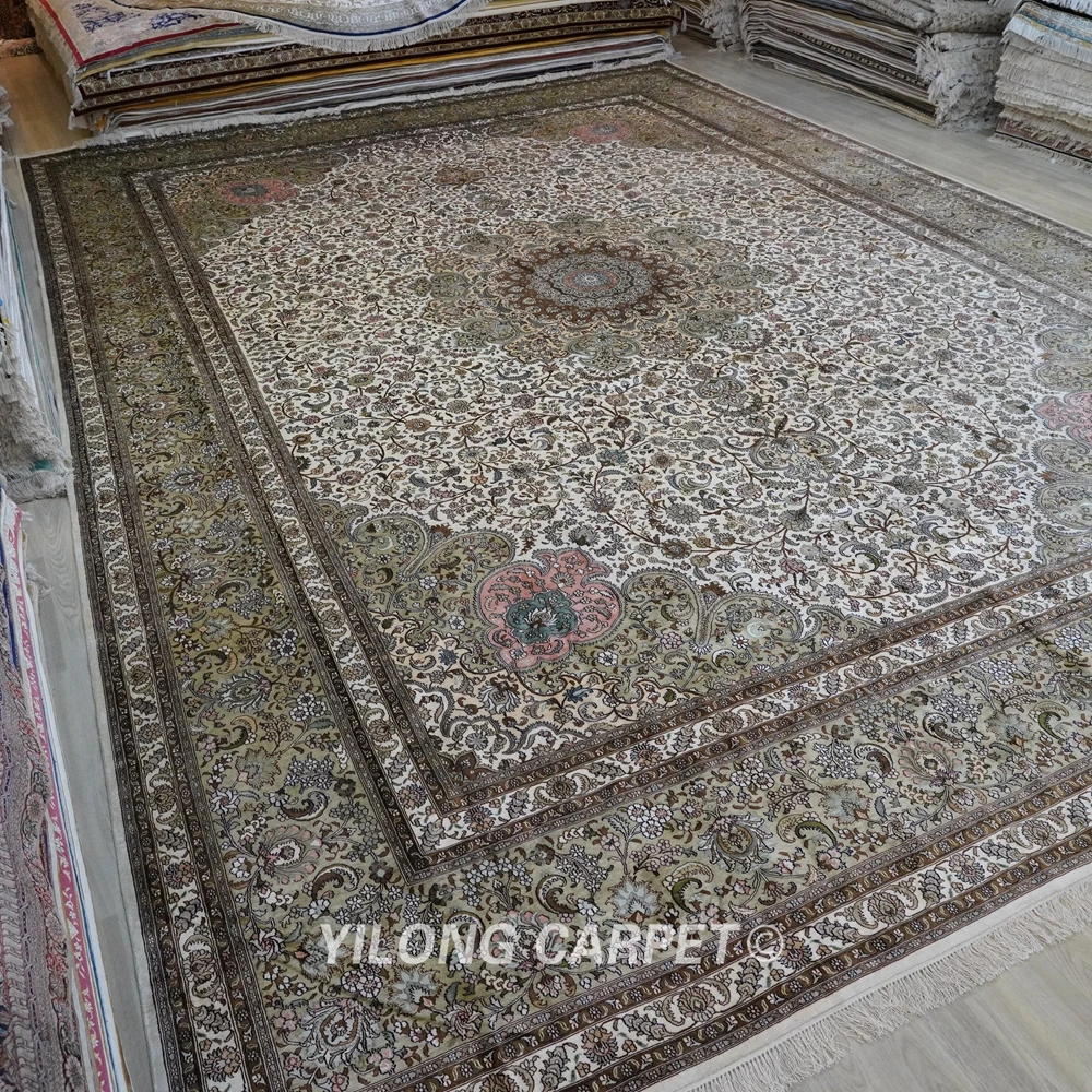 Yilong 14 'x 20' Большой Классический турецкий стиль ручной вязки шелковые
