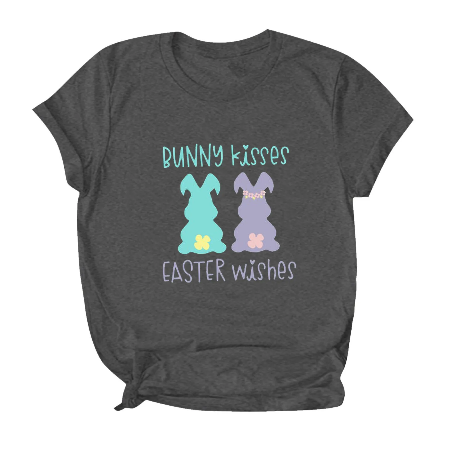 

Short sleeve rabbit print T-shirt, cotton Easter women's top, 2021 summer new loose casual women's clothes