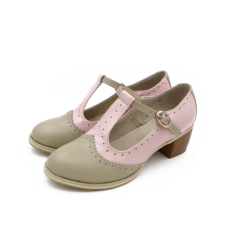 Т-образные туфли на высоком каблуке женские ручной работы из натуральной кожи