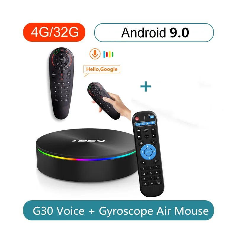 4G32G G30 Android 9,0 ТВ приставка T95Q ТВ приставка 4 Гб 64 ГБ Android 8,1 Amlogic S905X2 ТВ приставка четырехъядерный 2,4 ГГц 5 ГГц двойной wifi BT4.1100M 1000 м - Цвет: 4G32G G30