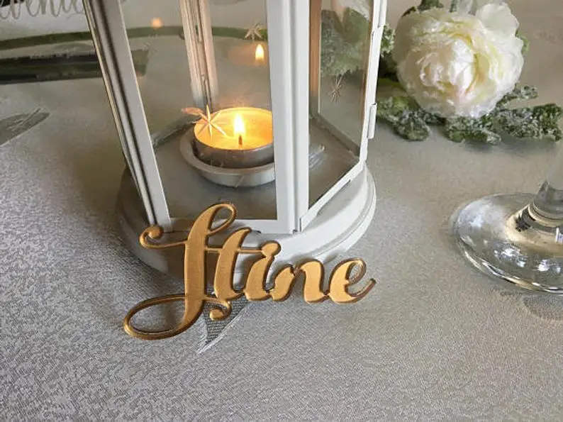 Золотые Зеркальные акриловые карты лазерная резка Именные свадебные знаки