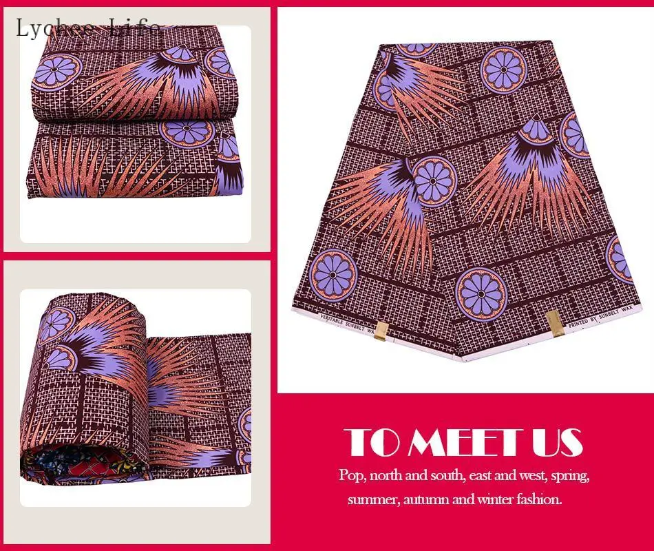 Lychee Life 1Yard Polyester Real Wax Print Fabric Ankara African Floral Batik Sewing For Women Party Dress Making Crafts | Дом и сад