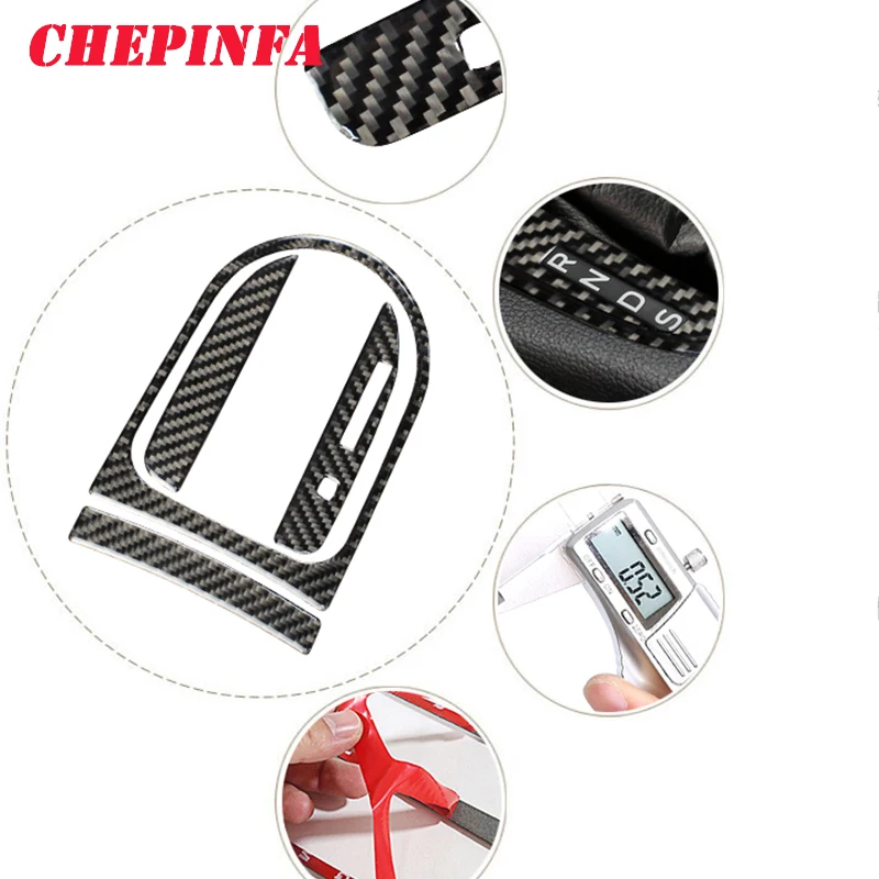 

Gear Shift Knob Car Trim Head Cover Automatic Stick Carbon Fiber Inter decoration for Ford Mustang 15-19