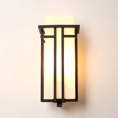 Винтажный настенный светильник из кованого железа с черной росписью садовый