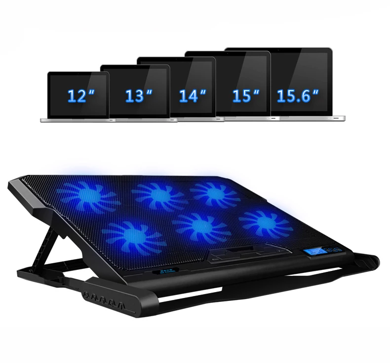 jelly comb laptop cooling pad laptop cooler six fans gaming led screen two usb ports laptop cooler stand notebook stand 17inch free global shipping