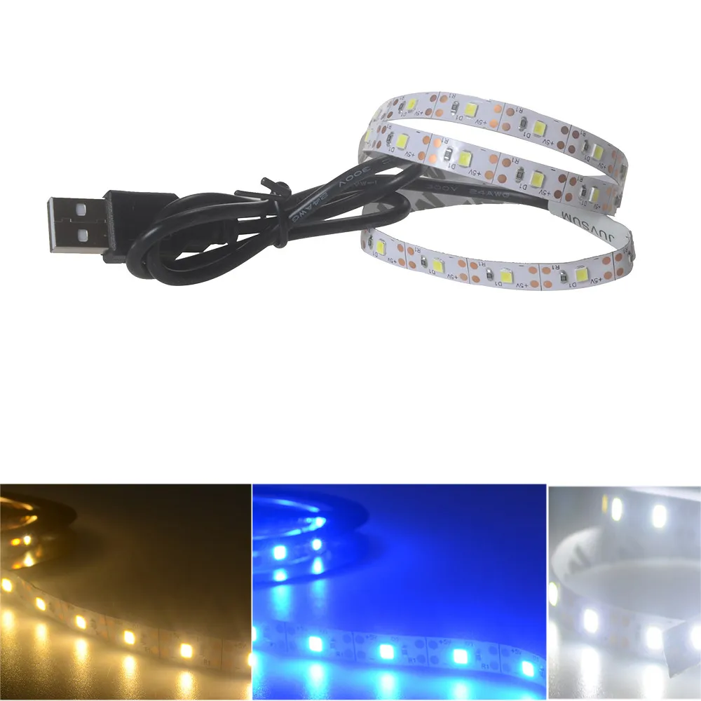

CARPRIE Light Strip 5V 2835 30SMD/50CM White/Warm white/Blue LED Strip Light Bar TV DIY Plastic Party Deco Back Lighting #45