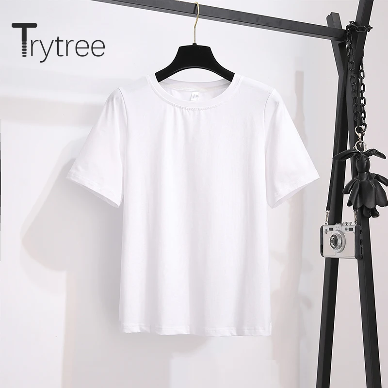 Женский комплект из двух предметов Trytree повседневный однотонный Свободный Топ с