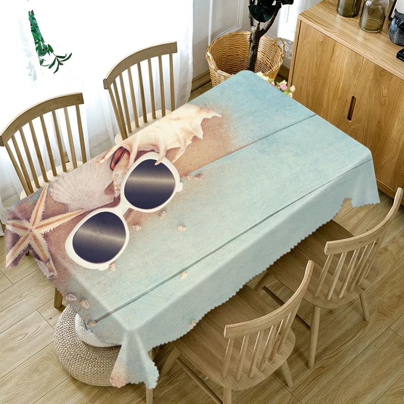 Плотная хлопчатобумажная скатерть с 3d-рисунком морской звезды Имитация