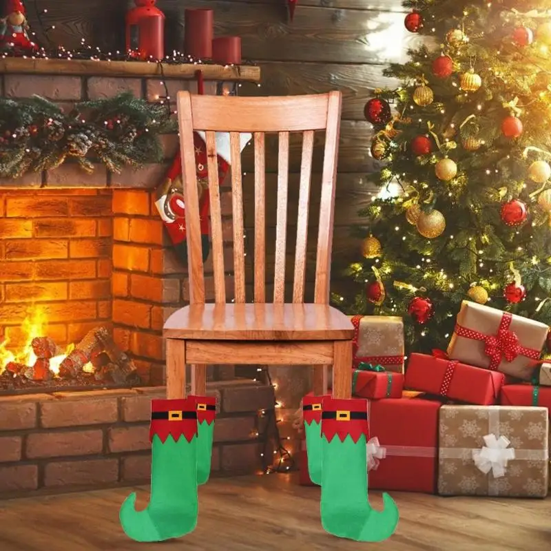 Чехол на спинку стула рождественского эльфа чехлы ножки обеденного стола